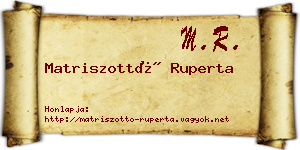 Matriszottó Ruperta névjegykártya